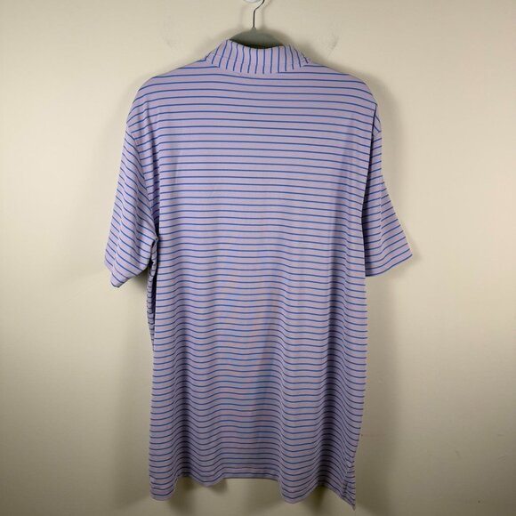 Peter Millar Summer Comfort Performance Golf Polo Purple Blue Stripe XL - Picture 3 of 5